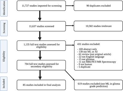 Machine Learning Models for Classifying High- and Low-Grade Gliomas: A Systematic Review and Quality of Reporting Analysis